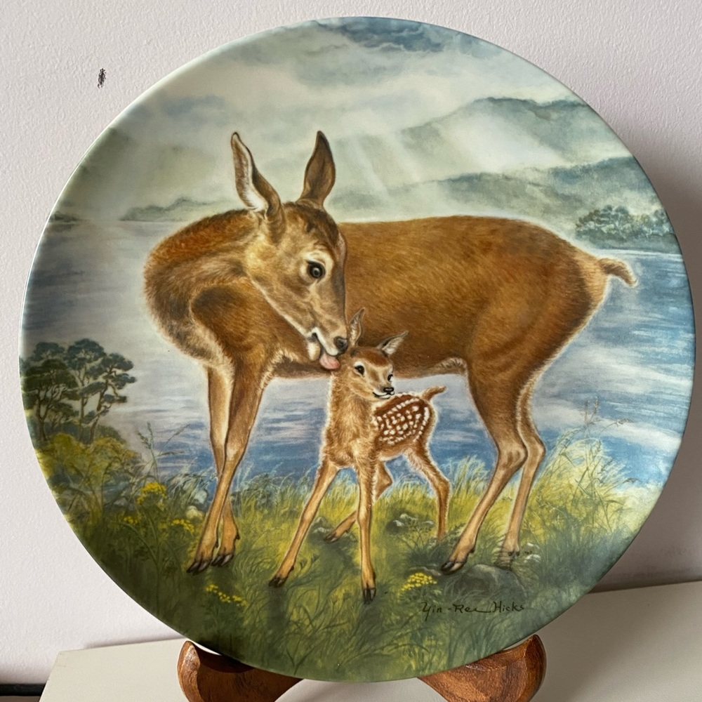 Doe plate collective hand painted “reassuring touch”